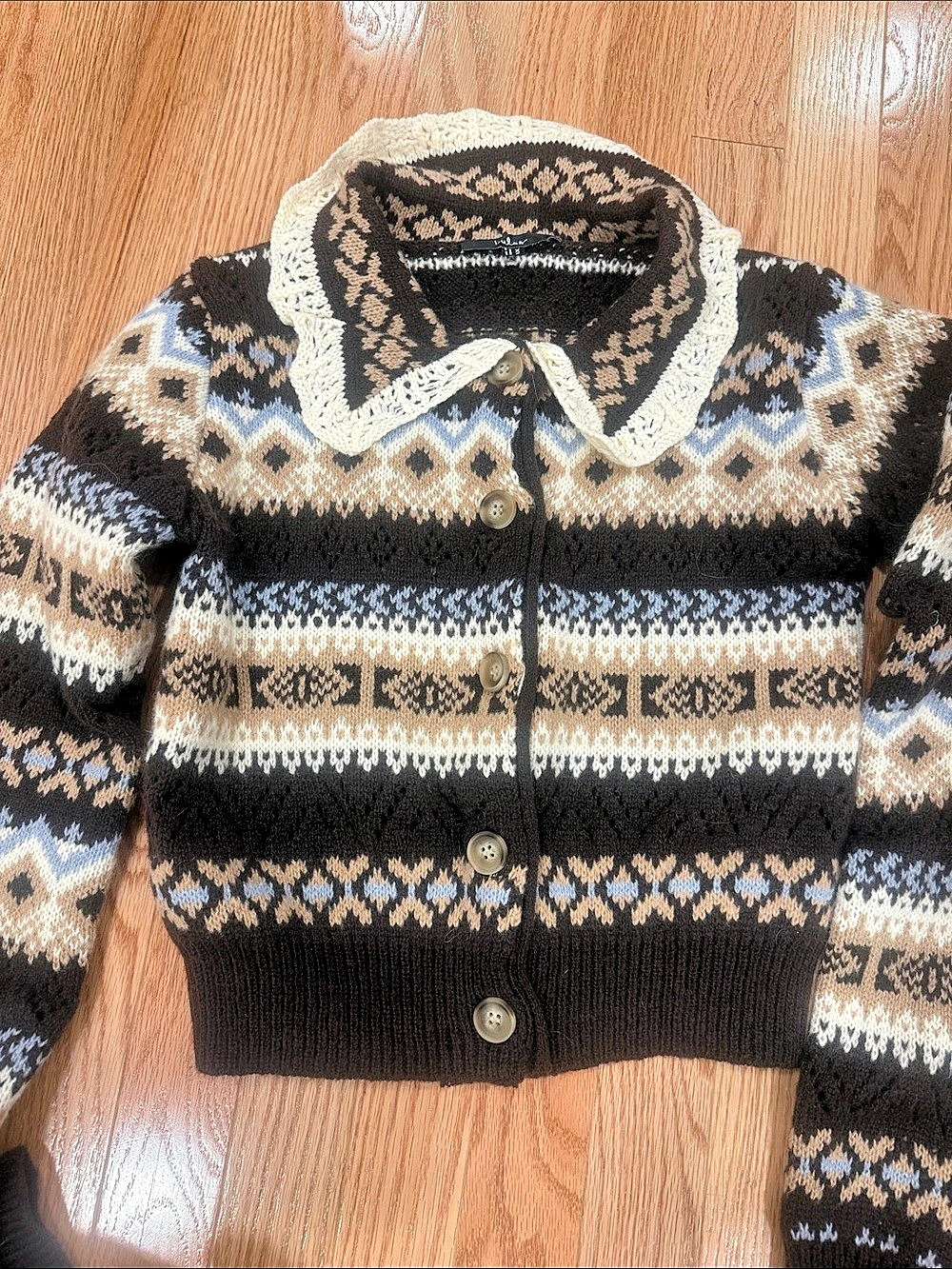 Lulu’s Cardigan in Brown & Cream Size Small